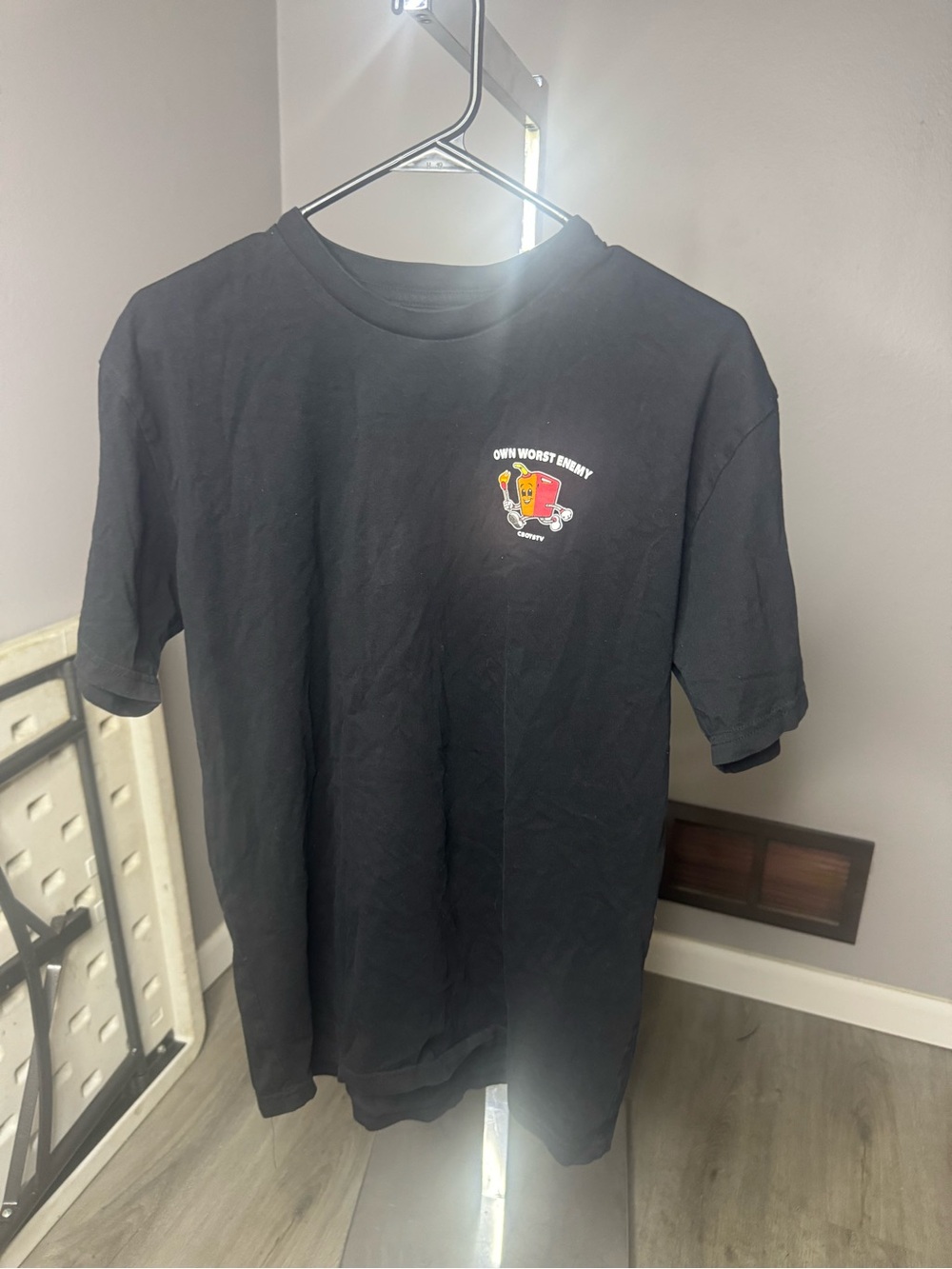 Kids Black cboystv “own worst enemy”Short Sleeve Graphic Tee